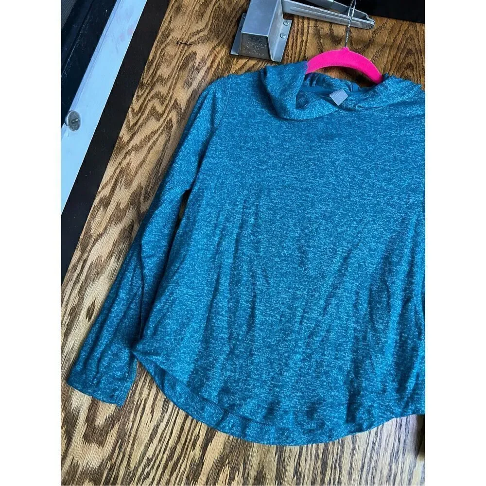 Athleta Girl All You Got Top Billard Teal Hooded Top Girls Size Large/12
